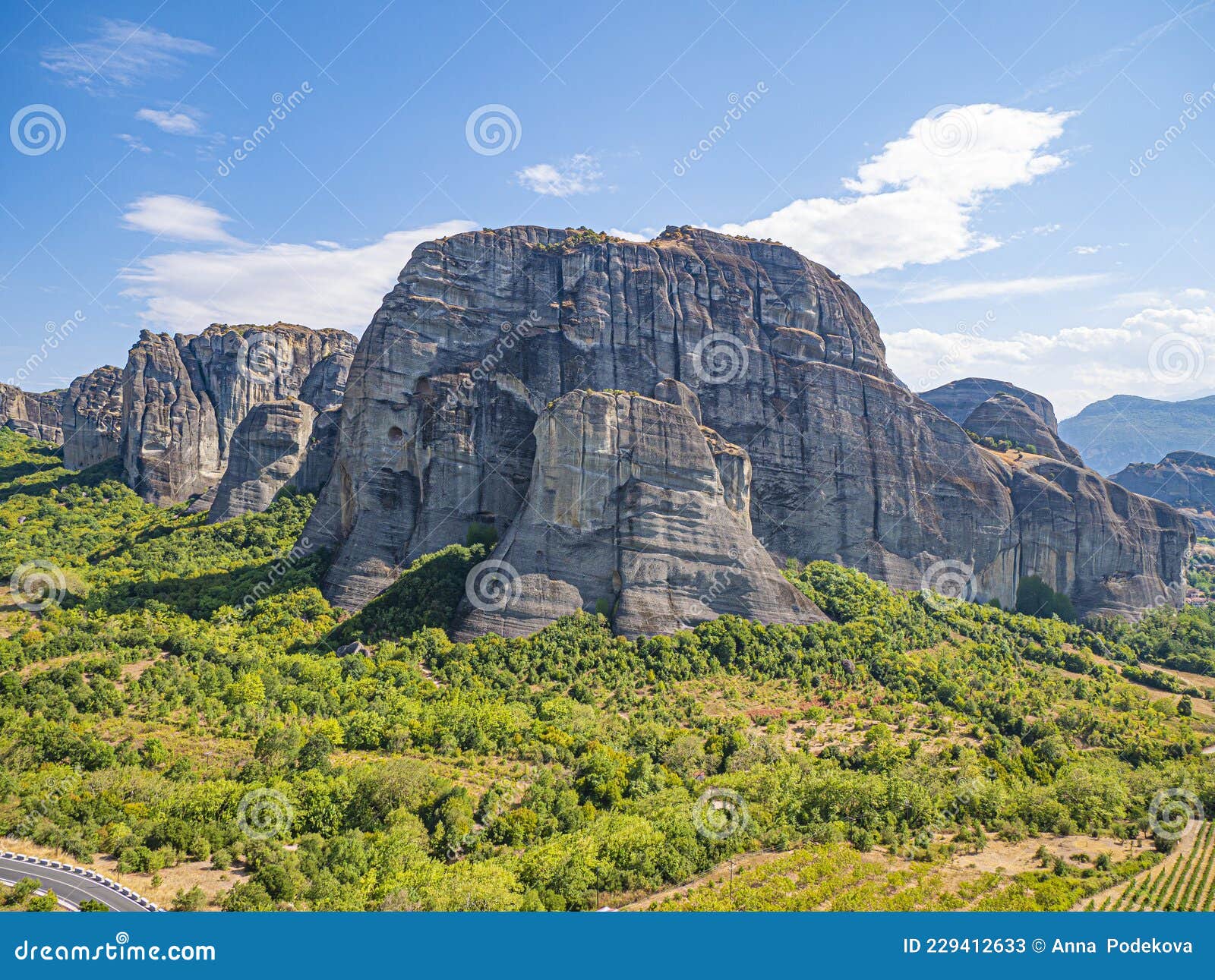 meteora cliffs landscapes. holly monasteries territory.